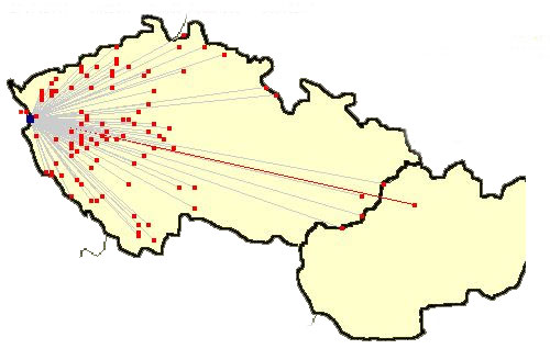 Dyle (JN69GX) - mapa monch spojen - Loktory eska - CB Monitor